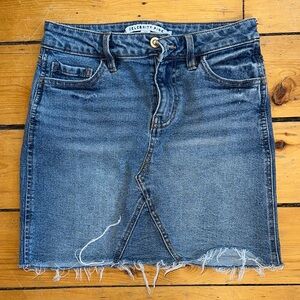 Celebrity Pink Distressed Blue Mini Skirt